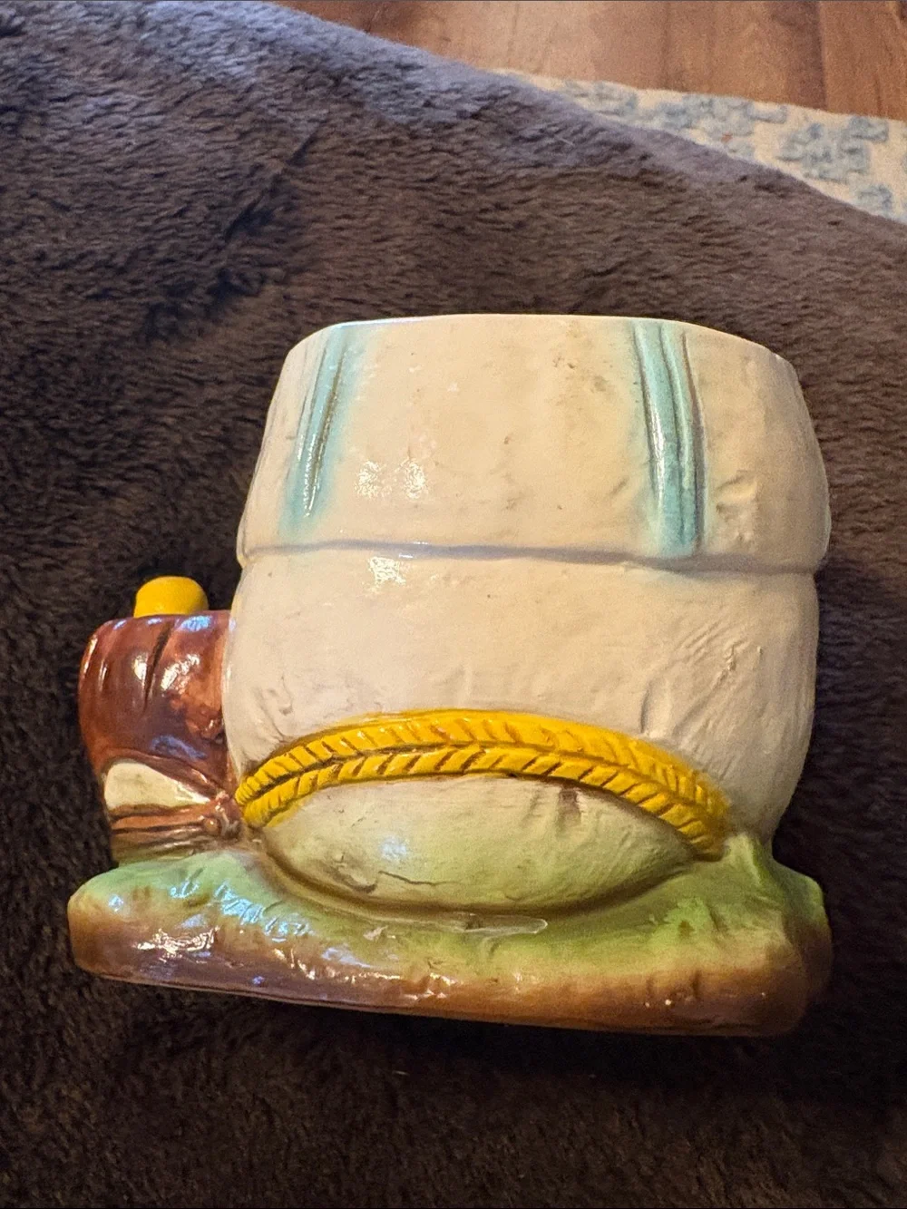 Yellow and White Kids Toy Ride-On Decorative Figurine